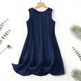 thumbnail image 4 of Summer Dresses for Women Fashion Women Summer Solid Casual Round-Neck Sleeveless Mini Dress Navy XXL, 4 of 9