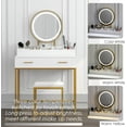 thumbnail image 4 of Spirich LLC LED Lights Sensitive Touch Button Vanity Tables & Table & Bench Sets White /Gold, 4 of 6