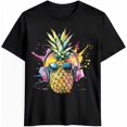 thumbnail image 1 of Casual Men's T-Shirt,Short Sleeve Tee Shirt Pineapple Headphone Crewneck T Shirts Tops for Men, 1 of 8