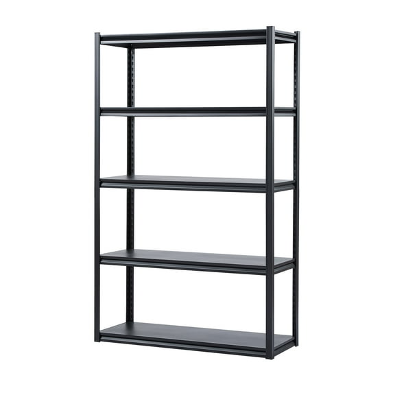 KFFKFF Storage Racks, 3000 lbs Capacity, 5-Level Garage Storage Stand, 18" Depth x 48" Width x 78" Height Adjustable Steel Shelves, Perfect for Garage, Kitchen, Warehouse, Basement Storage, Black