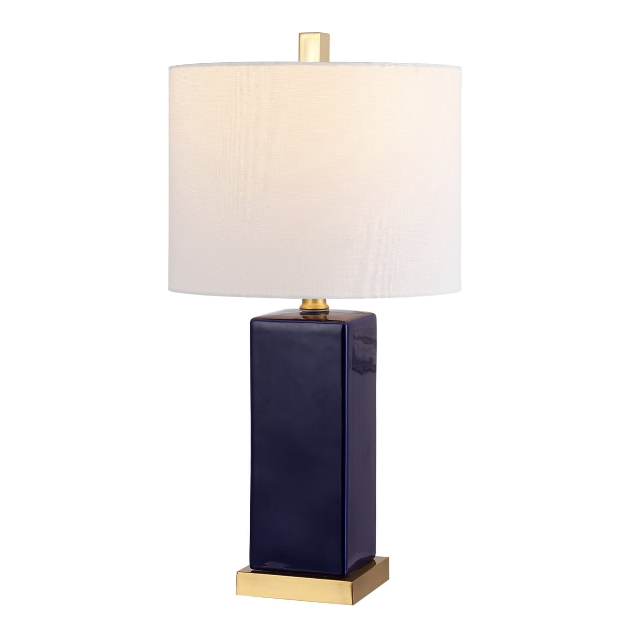 SAFAVIEH Wendi 23 in. Solid Ceramic Table Lamp, Navy Blue