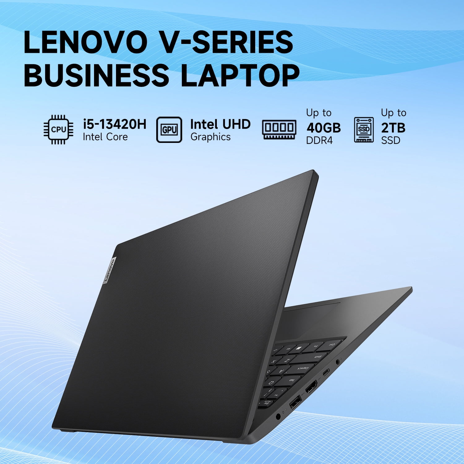 Lenovo V15 15.6" FHD Laptop, Intel Core i5-13420H, 16GB RAM, 512GB SSD, Webcam, Wi-Fi 6, Win11 Pro
