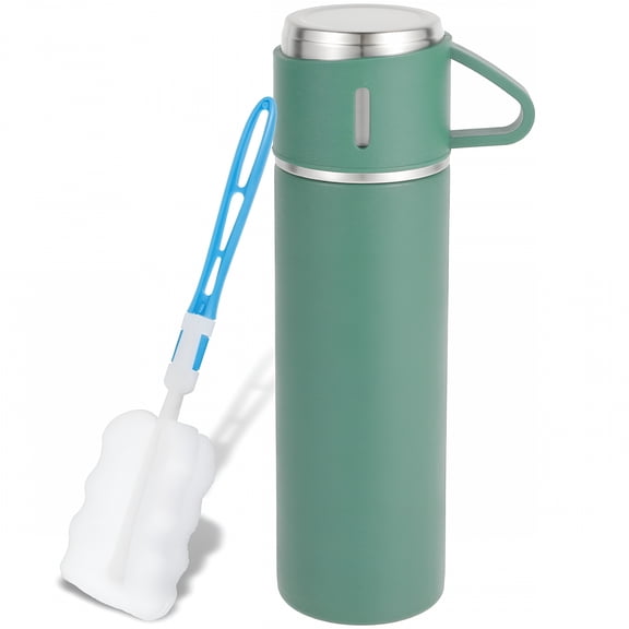 ACDANC 500ml/17.6oz Insulated Flask Double Walled Vacuum Flask Stainless Steel Thermo Bottle with Cup for Coffee Tea Hot Drink and Cold Drink Travel Mug