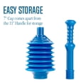 thumbnail image 2 of Professional Bellows Accordion Toilet Plunger, High Pressure Thrust Plunge Removes Heavy Duty Clogs From Clogged Bathroom Toilets, All Purpose Commercial Power Plungers For Any Bathrooms, Blue, 2 of 9