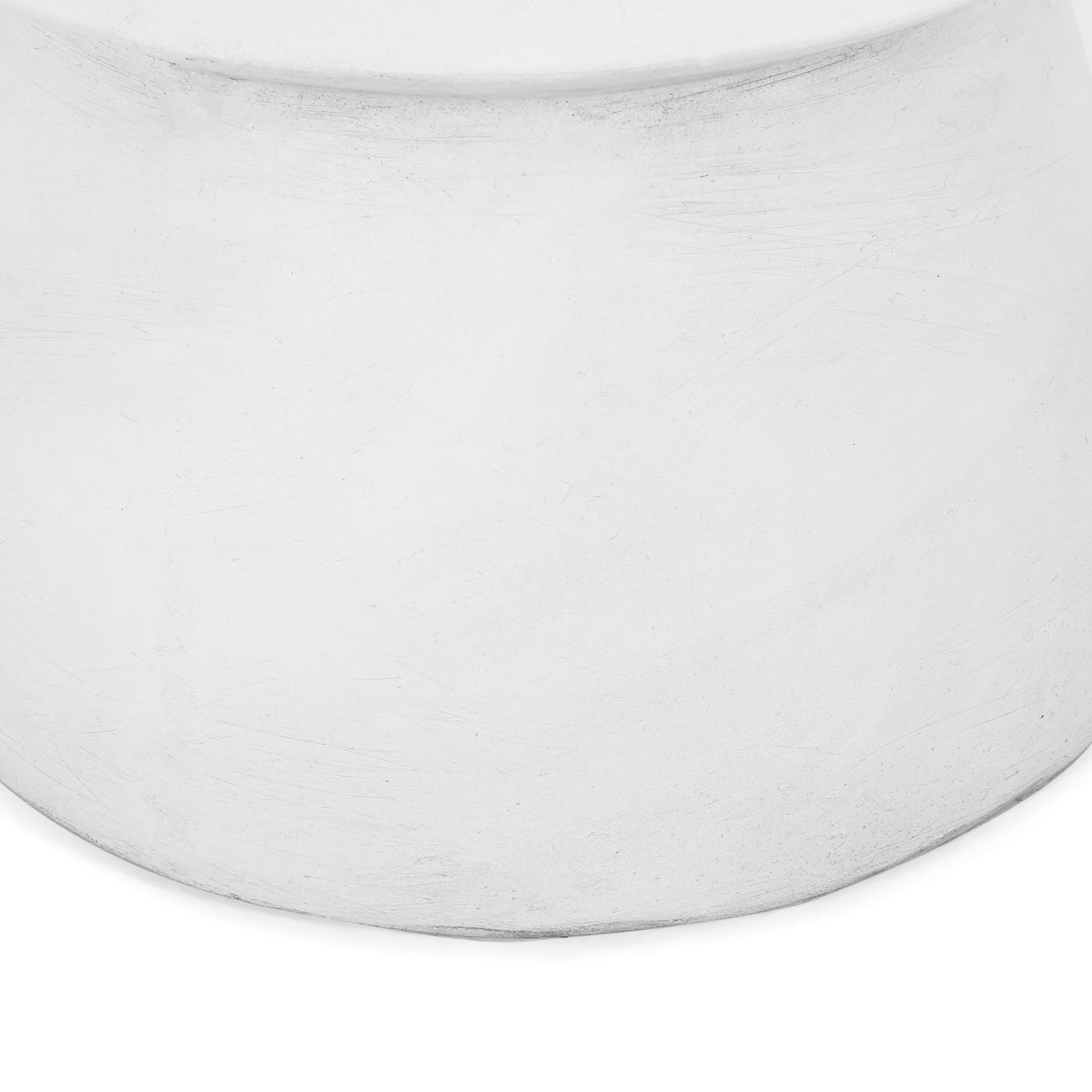 Outdoor Twisted Hourglass Side Table, Lightweight Concrete Craft for Patio Garden, White