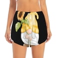 thumbnail image 3 of Uemuo Sunflower Gnomes5 Pattern Women's Athletic Shorts High Waisted Running Shorts with Liner Pockets Gym Elastic Workout Shorts-Medium, 3 of 9