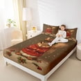 thumbnail image 4 of jejeloiu Kawaii Wild Squirrel Twin Sheet Sets,Rustic Christmas Flower Twin Fitted Sheet,Red Berry Flat Sheet For Girl,Ultra Soft Home Decor,3-Piece, 4 of 7