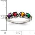 thumbnail image 4 of 14K/Silver Two-Tone Sterling Silver & 14K Four-Stone And Diamond Mother's Ring Semi-Mount (Size 10) Made In Thailand qmr28/4-10, 4 of 5