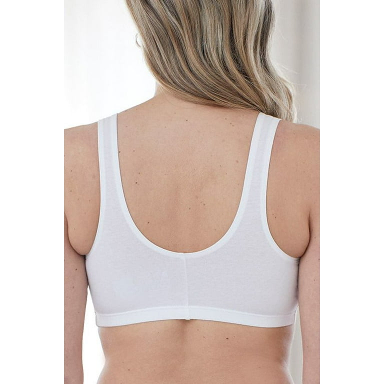 Women's Bestform 5006014 Comfort Cotton Blend Front Close Sports Bra (White  48) 