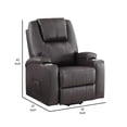 thumbnail image 5 of Benjara Evans 37" Recliner Chair- Power Lift- 2 Cupholders- Brown Faux Leather, 5 of 6