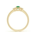 thumbnail image 2 of Angara Natural 0.4 Ct. Emerald with Diamond Classic Ring in 14K Yellow Gold for Women (Ring Size: 3), 2 of 10