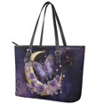 thumbnail image 3 of ZUXONGSY Marble Rose Butterfly Moon Print Handbag for Women Practicality Laptop Tote Bag PU Leather Satchel Handbags with Handle for Daily Use Work, 3 of 6