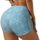 thumbnail image 1 of Fotbe Snowflake Snowing Shorts Sin Costuras – Shorts Deportivos de Cintura Alta para Mujer, Elásticos para Gimnasio, Yoga, Running o Ciclismo-Medium, 1 of 8