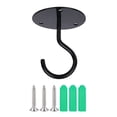 thumbnail image 1 of Wosthever Gancho de planta de hierro, lámpara de techo para el hogar montada en la pared de Color sólido recubierto portátil, soporte de estante para Almacenamiento y organización del hogar Negro Wosthever HA080729-01, 1 of 6
