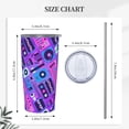 thumbnail image 4 of Music Party Audio Neon Night Stainless Steel Tumbler with Lid and Straw 20oz Vacuum Insulated Travel Mug for Hot & Cold Drinks Coffee Wine Water Cup, 4 of 7