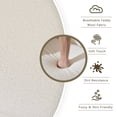 thumbnail image 6 of Ivory White Teddy Fabric Accent Chair with Birch Wood Legs – Mid-Century Modern High-Back Armchair with Thick 5.5” Cushion, Comfy Upholstered Lounge Chair for Living Room, Bedroom, Office, Balcony, 6 of 10