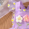 thumbnail image 5 of TOWED22 Baby Girl Clothes Newborn Romper Dress Infant Lace Ruffle Sleeveless Summer Outfits with Headband 0-12 Months Purple,3-6 M, 5 of 7