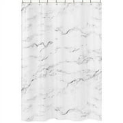 Sweet Jojo Designs Marble Black, White and Grey Fabric Shower Curtain 72x72