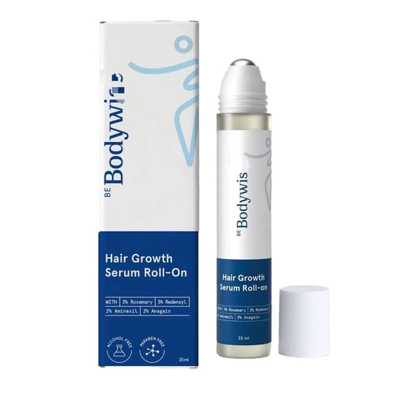 Be Bodywise Hair Growth Roll-On Serum | Holiday Gift-Ready | Precision Scalp Applicator | Non-Oily | DHT-Care Botanicals | Makeup Organizers