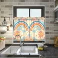 thumbnail image 4 of Yayeee Kitchen Curtains Tier Pair Light Filtering 27"x36" Rod Pocket Short Cafe Window Panel, Pink Retro Sun, 4 of 7