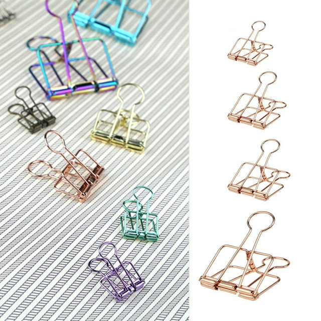 stanreset 1/2/3 20 Pieces Metal Paper Clip Anti-rust Unfading Solid Color Replacement Home Office File Examination Papers Clips Red Bronze 51mm 1 Pc