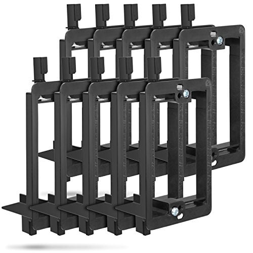 Soporte de montaje de baja tensión (1 Gang, 10 Pack), Soporte de montaje de baja tensión Fosmon (tornillos de montaje incluidos) para cables telefónicos, cables de red, HDMI, coaxiales, cables de alta