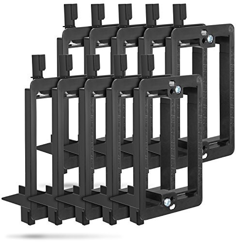 Soporte de montaje de baja tensión (1 Gang, 10 Pack), Soporte de montaje de baja tensión Fosmon (tornillos de montaje incluidos) para cables telefónicos, cables de red, HDMI, coaxiales, cables de alta