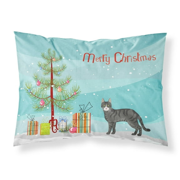 Tricolour Aegean Cat Merry Christmas Fabric Standard Pillowcase CK4548PILLOWCASE