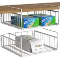 thumbnail image 1 of LinenLoon 2 Pack - Simple Houseware Under Shelf Basket, White, 1 of 4