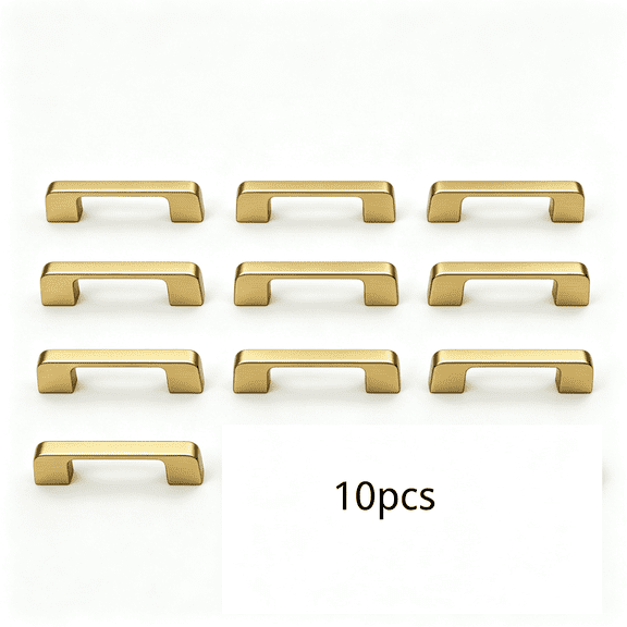 XIBUFE 10 Pack Brushed Gold Cabinet Pulls, 5 Inch Zinc Alloy Drawer Handles, Modern Kitchen Dresser Hardware