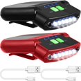 thumbnail image 1 of GHSDFBB 2 Pieces LED Clip on Cap Lights USB Rechargeable Cap Flashlight Clip Waterproof Ultra Bright Hands-Free Hat Light Flashlight Headlamp for Fishing Camping Hand Work (Black, Red), 1 of 6