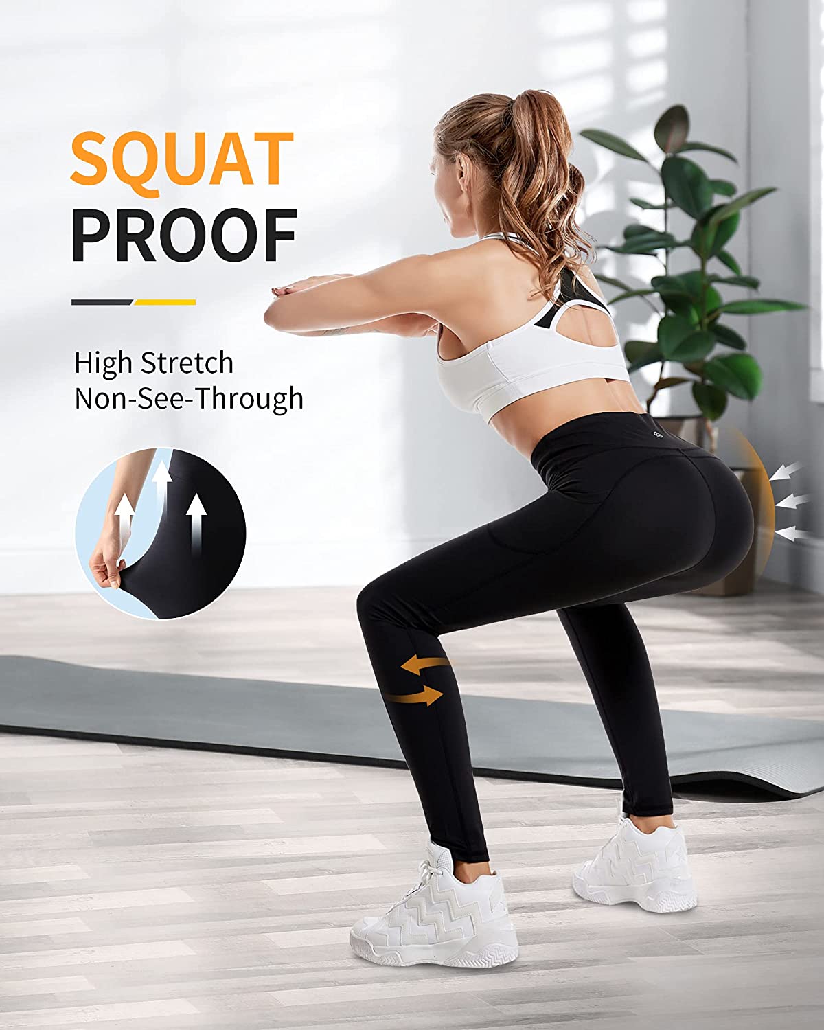 CAMBIVO Women's High Waist Workout Leggings with Pockets photo 3