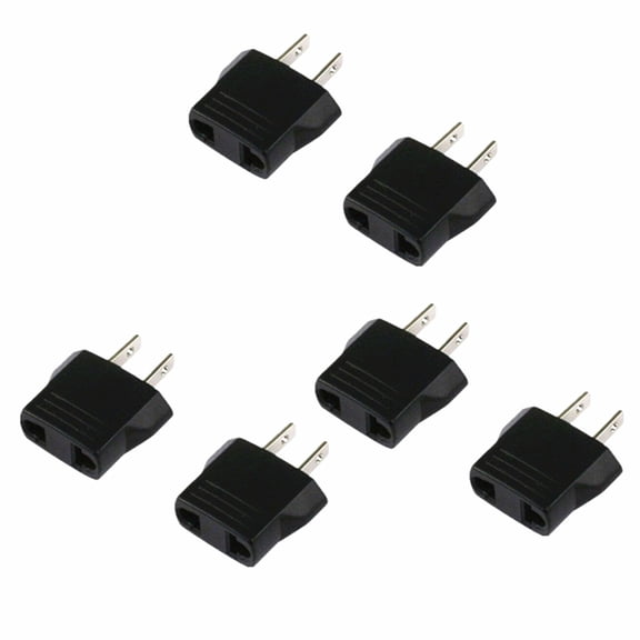 6 Pack European EU 220V to 110V Travel Flat Plug Charger Adapter Outlet Converter