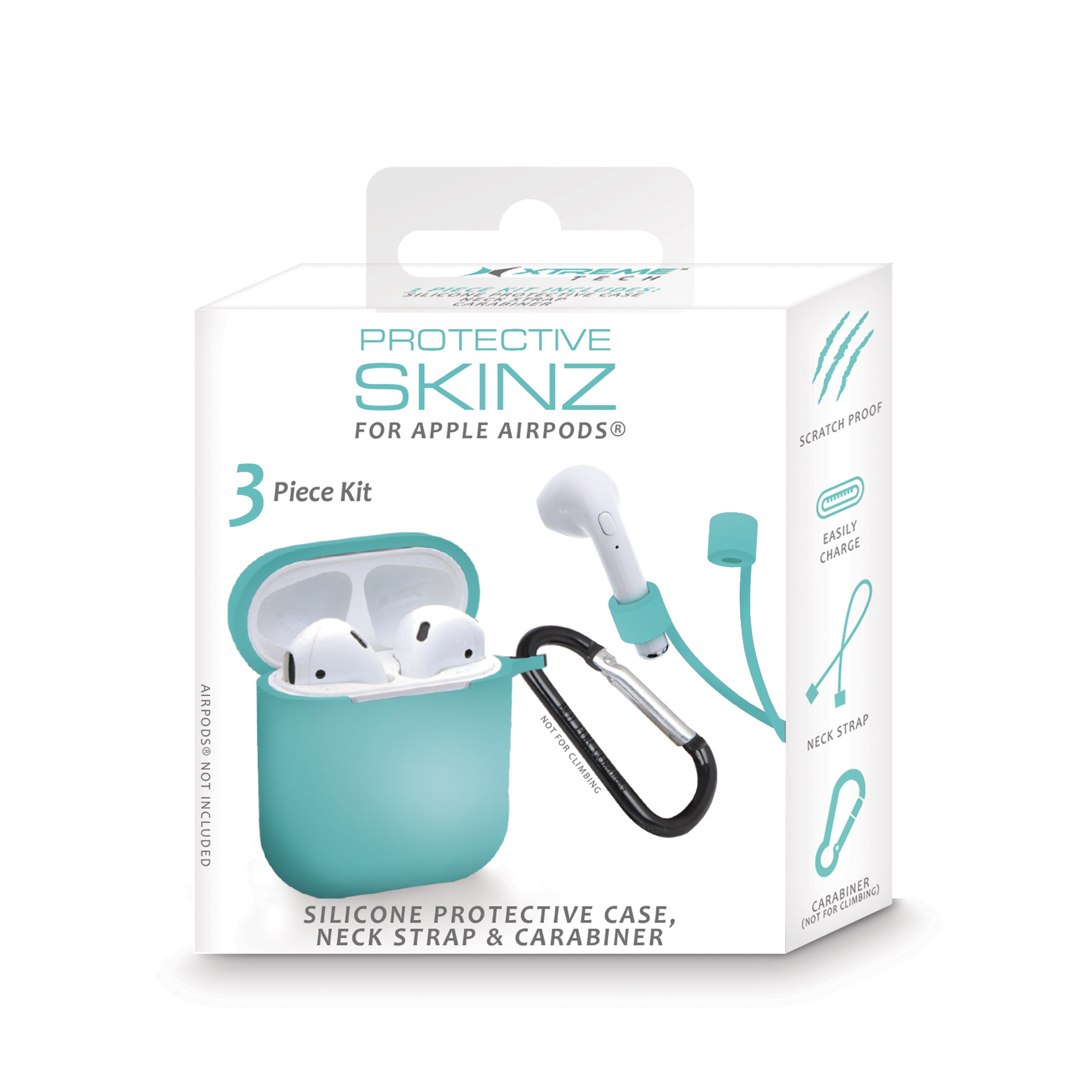 Xtreme 3-Piece Blue Protective Silicon Soft Case for Airpods, 3.5 inch
