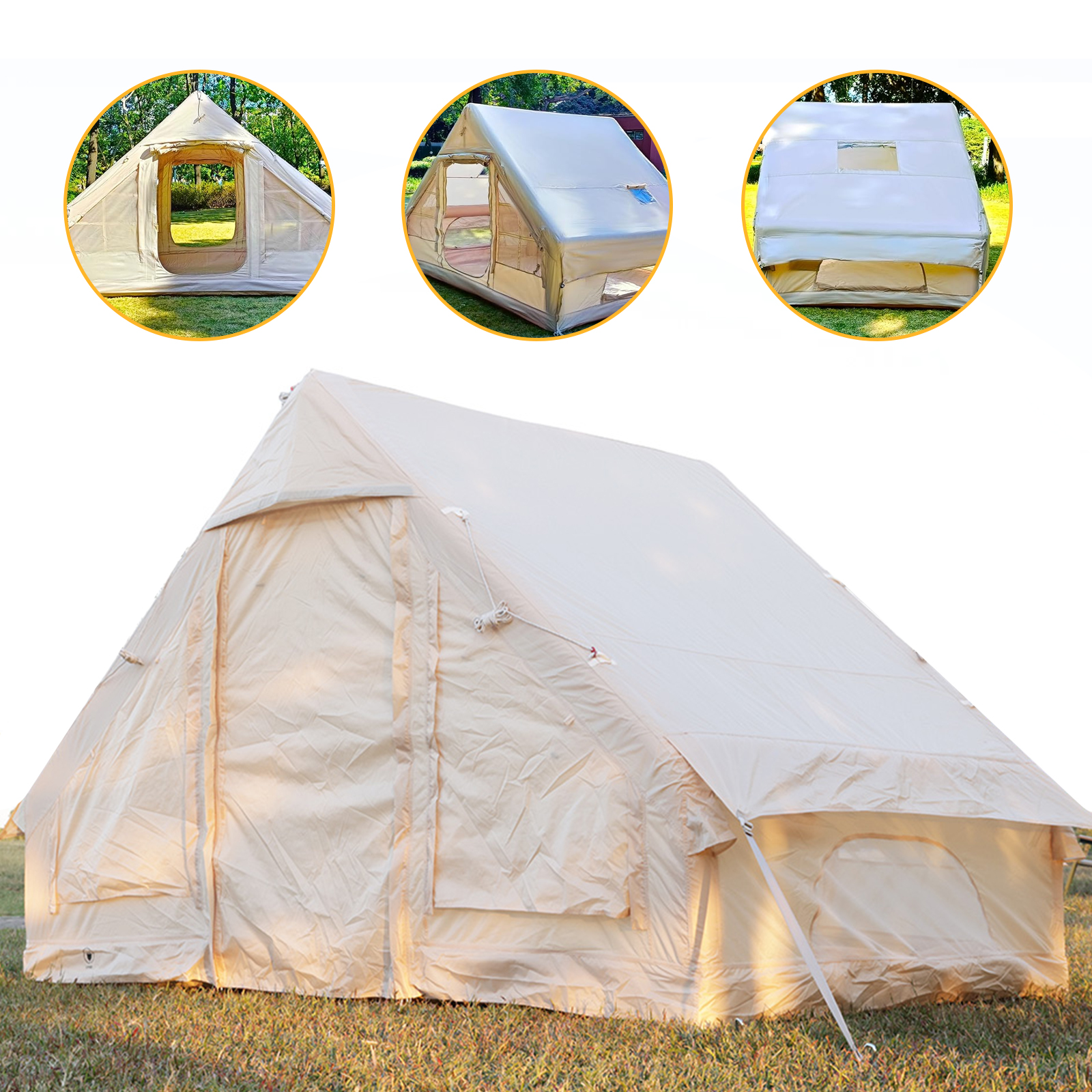 golytefs 4-6 Person House Inflatable Tent Oxford Fabric Air Tent for Adults Travel Hiking