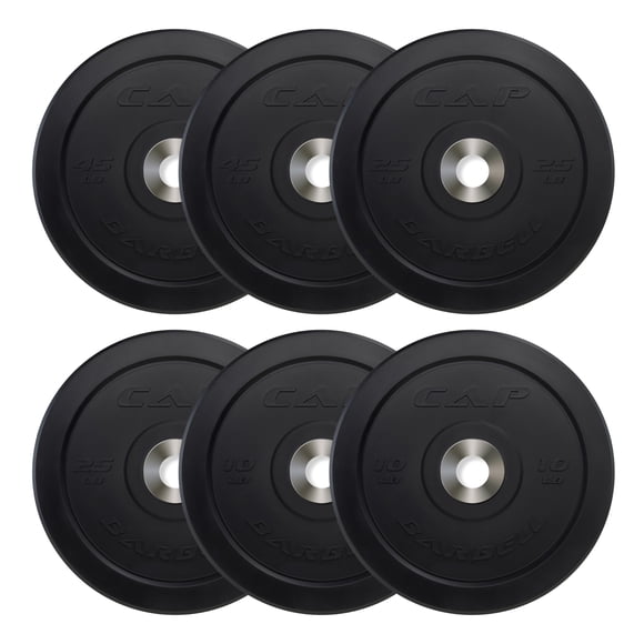 Set de discos olímpicos PRO negros de 160 lb CAP Barbell
