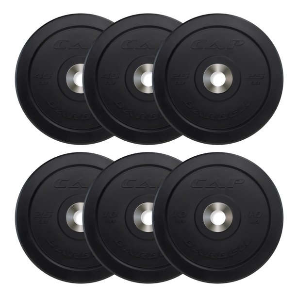 Set de discos olímpicos PRO negros de 160 lb CAP Barbell