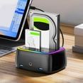 thumbnail image 2 of 22TB HDD SSD Docking Station - One-Key Offline Cloning RGB Light USB Hub TF/SD Card Reader, 2 of 8