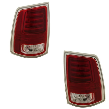 New Pair Of Tail Lights Compatible With Ram 1500 Lone Star SLT Sport ST Extended Standard Crew Cab Pickup 2013-2018 By Part Numbers CH2801203 762405-67289-2 CH2800203 762405-67290-8