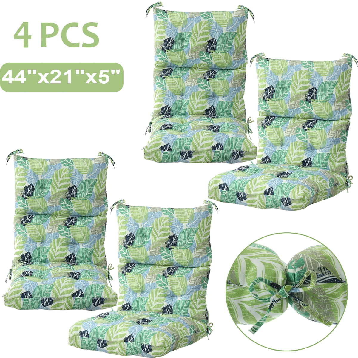 Romhouse 4pcs 44x21 inch Solid Chair Cushion Outdoor High Rebound Foam