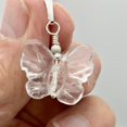 thumbnail image 2 of Quartz Butterfly Pendant Necklace | Semi Precious Stone Jewelry | Silver Pendant, 2 of 9