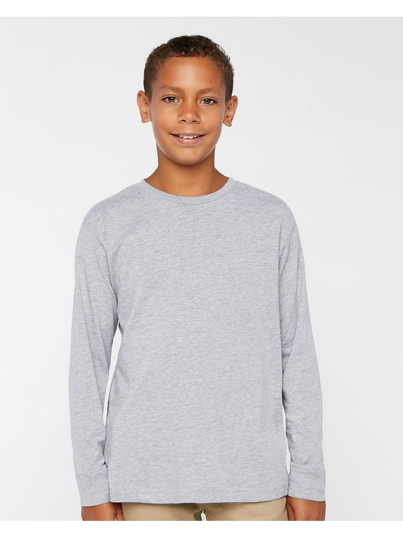 Youth Fine Jersey Long-Sleeve T-Shirt - LIGHT BLUE - XS - Walmart.com