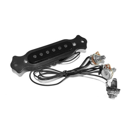 Guitar Copper Single Magnetic Coil Noiseless Acoustic Guitar Pickup With Volume Tone Control with Knobs Mounting Screws
