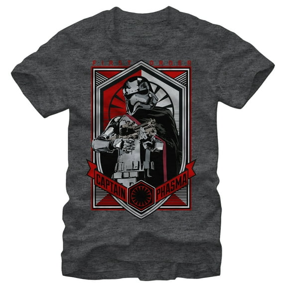 Men's Star Wars The Force Awakens First Order Captain Phasma Graphic Tee Charcoal Heather Large