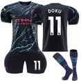 thumbnail image 1 of 23-24 Manchester City Away Kids Football Kit No. 11 Doku 28, 1 of 5