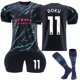 thumbnail image 1 of 23-24 Manchester City Away Kids Football Kit No. 11 Doku 22, 1 of 4