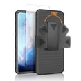 thumbnail image 2 of Compatible for Samsung Galaxy S20 Case with Tempered Glass Screen Protector Belt Clip Holster Defender Rugged Shock Proof Armor Heavy Protection Phone Cover w/ Magnetic Mount Plate [Black], 2 of 7