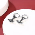 thumbnail image 5 of FaithHeart Viking Thor Hammer Earrings for Men Women Stainless Steel Norse Mythology Ear Drops Punk Jewelry Gift for Dad Grandpa Fathers Day Christmas, 5 of 10