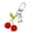 D, variant on Cherries Beaded Keychain Heart 7.5cm Bag Charm Lovely Handmade Crystal Bead Accessory for Women and Teens
