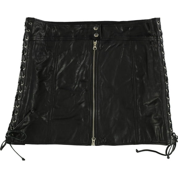 McQ Womens Lace-Up A-line Skirt, Black, 14